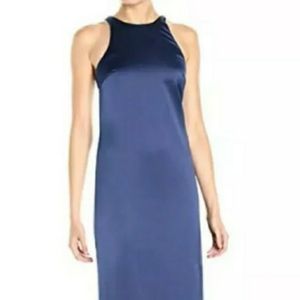 Womens Halston Long Navy Blue Evening Gown